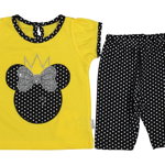Compleu tricou si pantalon pentru copii, Minnie, galben, 9-24 luni, CaroKids