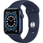 Smartwatch Watch 6 44mm Aluminiu Albastru Si Curea Sport Deep Navy Albastru
