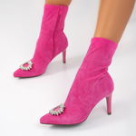 Botine, culoare Fucsia, material Piele Ecologica Intoarsa - cod: B10717, Ahmed