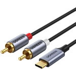 Cablu audio UGREEN CM451, USB-C tata la 2x RCA tata, 1.5m, Negru
