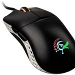 Mouse gaming Ducky Feather, RGB, switch-uri Huano, 16000 dpi, 7 butoane, senzor Pixart, Negru