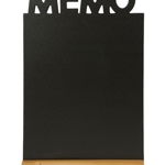 Tabla de scris Securit Silhouette Memo 34,5x21x6cm, baza de lemn, include marker creta, negru