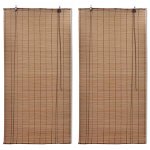 Jaluzele din bambus tip rulou, 2 buc., maro, 150 x 220 cm