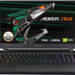 Laptop Gaming Gigabyte AORUS 15G cu procesor Intel® Core™ i7-10870H pana la 5.00 GHz, 15.6", Full HD, 32GB, 1TB SSD, NVIDIA GeForce RTX 3080 8GB, Windows 10 Pro, Black