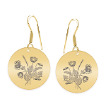 Flora - Cercei personalizati buchet flori banut cu tortita deschisa din argint 925 placat cu aur galben 24K, BijuBOX