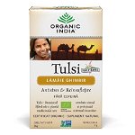 Ceai Tulsi (Busuioc Sfant) cu Lamaie si Ghimbir Antistres Natural & Reinsufletire, plicuri Organic India, Organic India