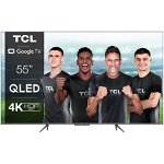 Televizor TCL QLED 55C635, 139 cm, Smart Google TV, 4K Ultra HD, Clasa F