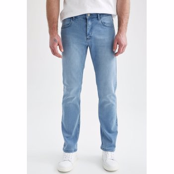 Blugi regular fit cu aspect decolorat