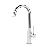 Baterie chiuveta bucatarie culoare alb crom monocomanda Laveo BAP 668D