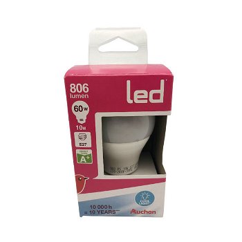 Bec LED Auchan 9W E27 EQ 60W, lumina rece