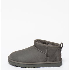 UGG, Ghete de piele intoarsa fara inchidere Classic Mini II, Gri, 7