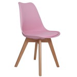 Scaun bucatarie tapitat roz Depozitul de scaune Celia, piele ecologica, cadru lemn, max. 110 kg, 48.5 x 50 x 82.5 cm, Depozitul de scaune