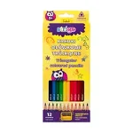 Creioane colorate Strigo cu ascutitoare, 12 culori, STRIGO