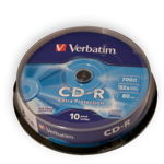 CD-R VERBATIM 700MB 52X EXTRA PROT. CAKE 10