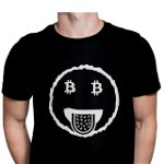 Tricou barbati, Priti Global, pentru investitori, Bitcoin smiley face, PRITI GLOBAL