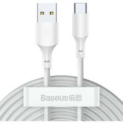 Cablu Date si Incarcare USB-A - USB-C Baseus, 40W, 1.5m, Set 2 bucati, Alb TZCATZJ-02, Baseus