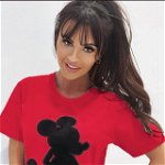 Tricou Jemma, cu imprimeu "Mickey Mouse", Rosu, FashionForYou