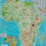 Africa + Australia. Harta fizica A3