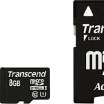 Card de memorie, Transcend, MicroSD, Clasa 10 U1 Premium 300x, 8GB