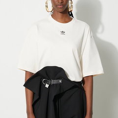adidas Originals tricou din bumbac femei, culoarea bej, adidas Originals