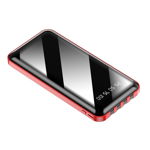 Baterie Externa Power Bank MRG M-489, 12.000 mAh, 3 in 1, LCD Sticla, Rosu C490, 