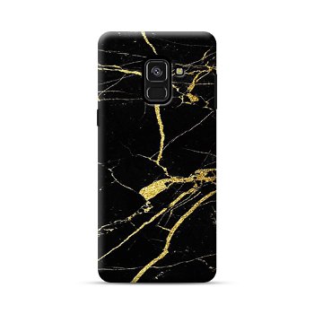 Husa de protectie, Marble Case, Huawei P10 Lite, Negru/Auriu
