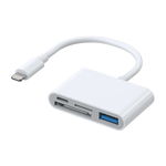 Adaptor Lightning Joyroom S-H142 la USB OTG cu cititor de carduri SD, microSD (alb), Joyroom