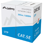 Cablu UTP CAT.5E 305M WIRE CCA YELLOW, LANBERG