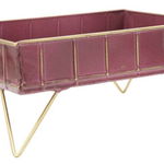 Stativ Glam Bordo, 15.5x32x21.5 cm, metal, bordo/ auriu, Mauro Ferretti