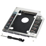 Adaptor Caddy HDD/SSD pentru unitate optic laptop Sata-Sata 12.5 mm