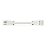 pre-assembled interconnecting cable; Eca; Socket/plug; 3-pole; Cod. A; H05Z1Z1-F 3G 1.5 mm²; 3 m; 1,50 mm²; white, Wago