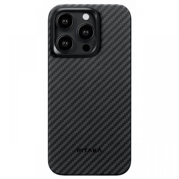 Pitaka Husa MagEZ Case 4 Twill 1500D Negru/Gri pentru iPhone 15 Pro