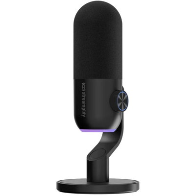 Microfon streamplify Mic Mini RGB cu suport Black, streamplify