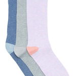 Imbracaminte Barbati Nordstrom Rack Casual Ribbed Crew Socks - Pack of 3 Purple Bloom- Blue Multi