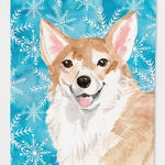 Caroline`s Treasures Carolines Comori BB9449GF Corgi winter Flag Garden Size Multicolore Small, 