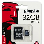 Card microSDHC 32GB KINGSTON, Class 4, Adaptor SD, KINGSTON