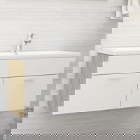 vidaXL Dulap de chiuveta alb si stejar Sonoma 100x38 5x46 cm PAL