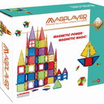 Set de constructie magnetic - 70 piese, MAGPLAYER, 2-3 ani +, MAGPLAYER