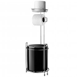 Suport WC cu cos Metalife AKB-755S, 5 litri, 63x21 cm., Suport cromat, Negru, Metalife