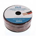 Cablu difuzor rosu/negru 2x0.35mm CCA Well LSP-CCA0.35BR-100-WL, well