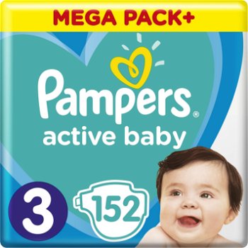 Scutece PAMPERS Active Baby Mega Box nr 3, Unisex, 6-10 kg, 152 buc