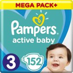 Scutece PAMPERS Active Baby Mega Box nr 3, Unisex, 6-10 kg, 152 buc