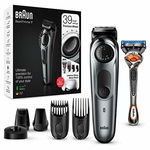 Aparat de tuns barba Braun Beard Trimmer BT7240 Wet&Dry, AutoSense, buton rotativ de precizie, lame de metal, 2 - 4210201281139 Aparat tuns barba Braun BT 7240, 39 setari de lungime, 0.5 – 20 mm, Autonomie 100 min, Lavabil + Aparat de ras  ..., Braun