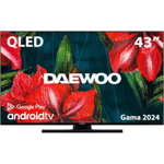 Televizor Daewoo D43DH55UQMS, televizor ANDROID, 3840x2160 UHD-4K, QLED, 43 inch, 106 cm, negru, DAEWOO