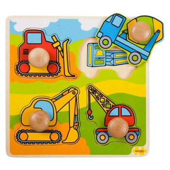 Primul meu puzzle - Santierul de constructii, BIGJIGS Toys, 1-2 ani +, BIGJIGS Toys