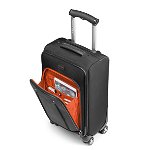 Troller, portocaliu/gri, din piele de bovina si nylon, FEDON Travel Web Trolley-S