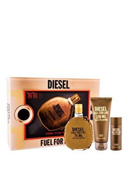 Set cadou Diesel Fuel for Life (Apa de toaleta 75 ml + Gel de dus 100 ml + Gel de dus 50 ml)