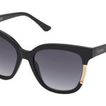 Guess, Ochelari de soare patrati, Negru, Maro, 55-18-135