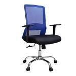 Scaun de birou ergonomic EASY, mesh, negru albastru, Concept Mobili