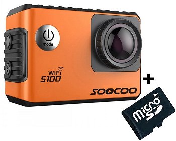 Camera Video Sport 4K iUni Dare S100 Orange, WiFi, GPS, mini HDMI, 2 inch LCD + Card MicroSD 16GB Cadou